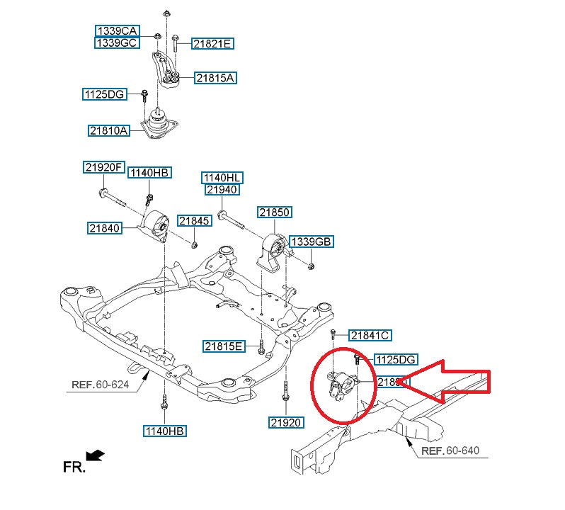 COXIM DO MOTOR DIANTEIRO ESQUERDO KIA CERATO 1.6/2.0 2009 A 2013